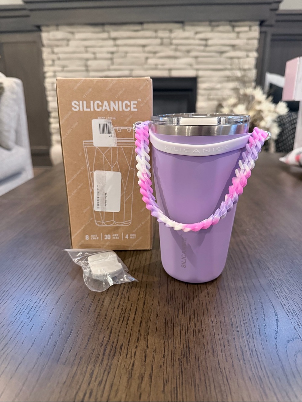 NWT Silicaneice Lavender Insulated Tumbler with Carry Strap